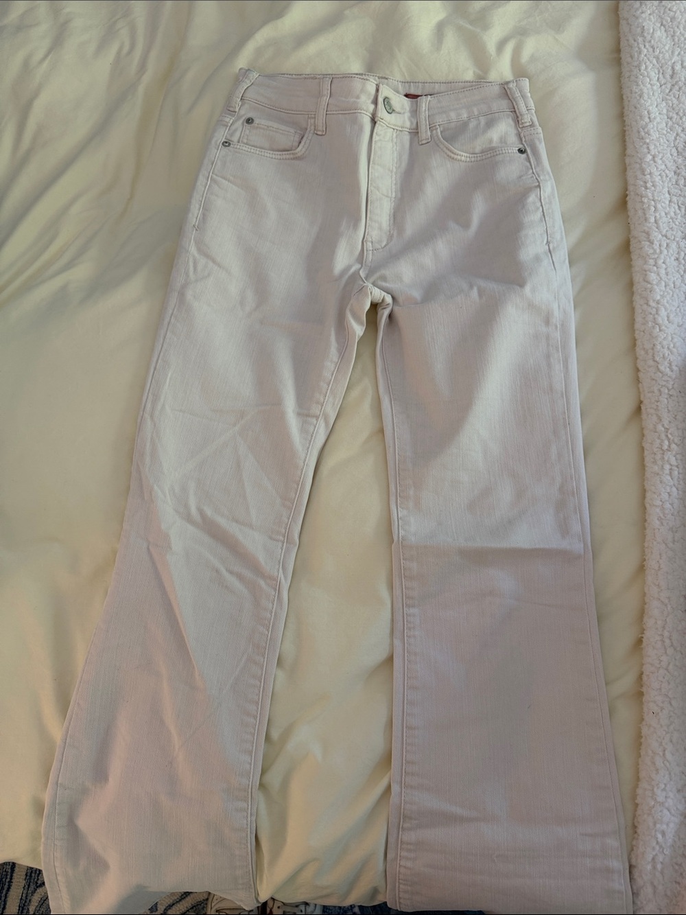 Anthropologie Cream Bootcut Midrise Jeans Size 26
